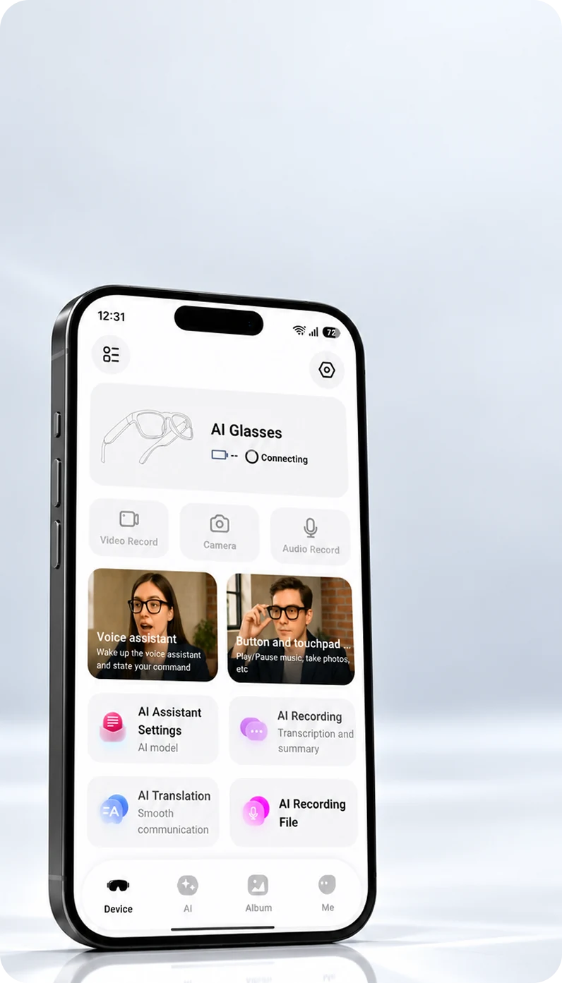 The companion app on a phone