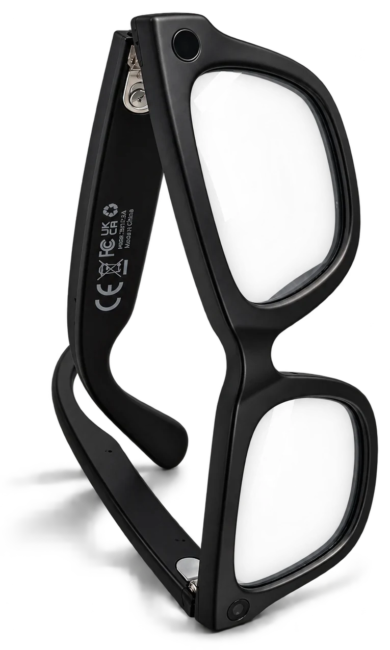 GLAYZR smart glasses, angled view