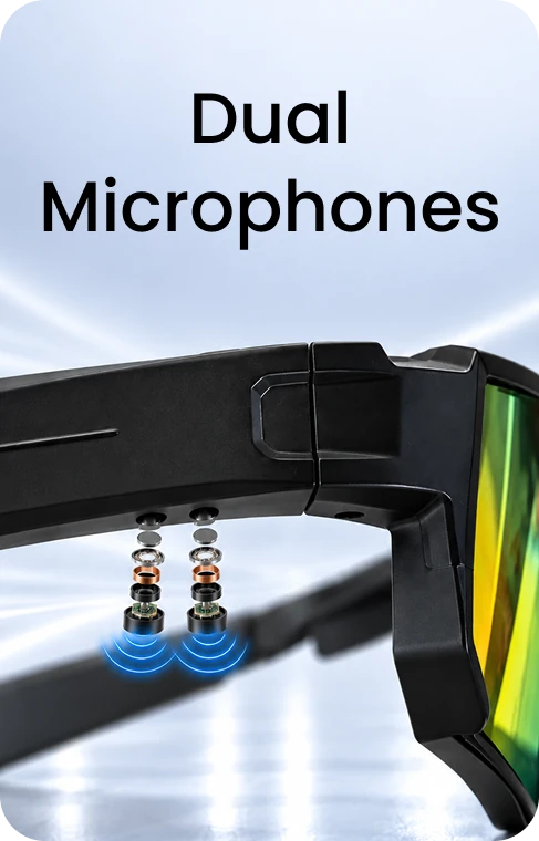 Dual microphones in the temple
