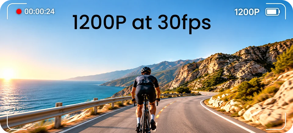 1200P video at 30fps on a coastal road