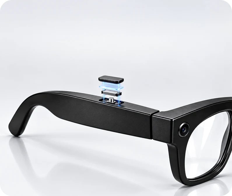 Button control on the glasses temple