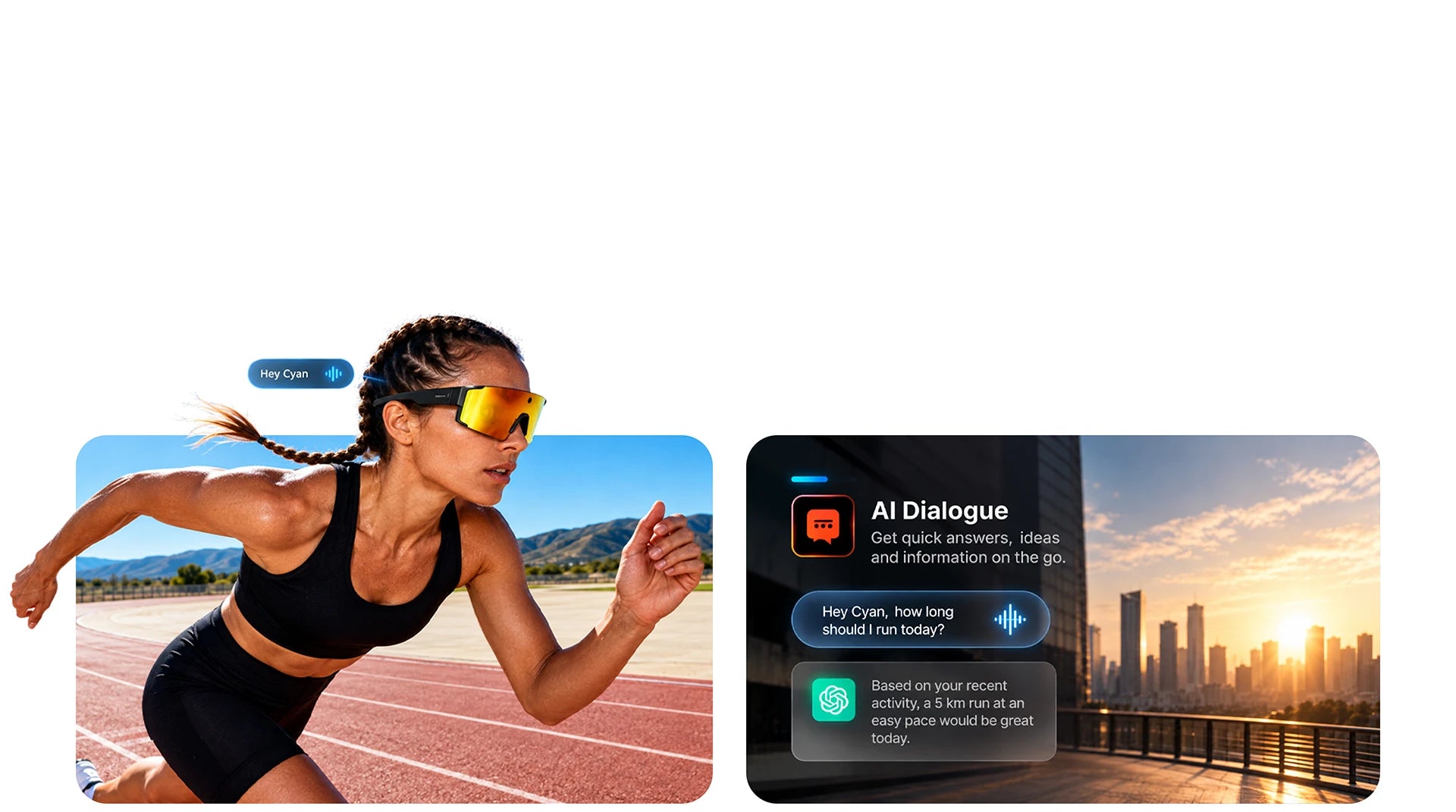 A runner using the AI dialogue assistant