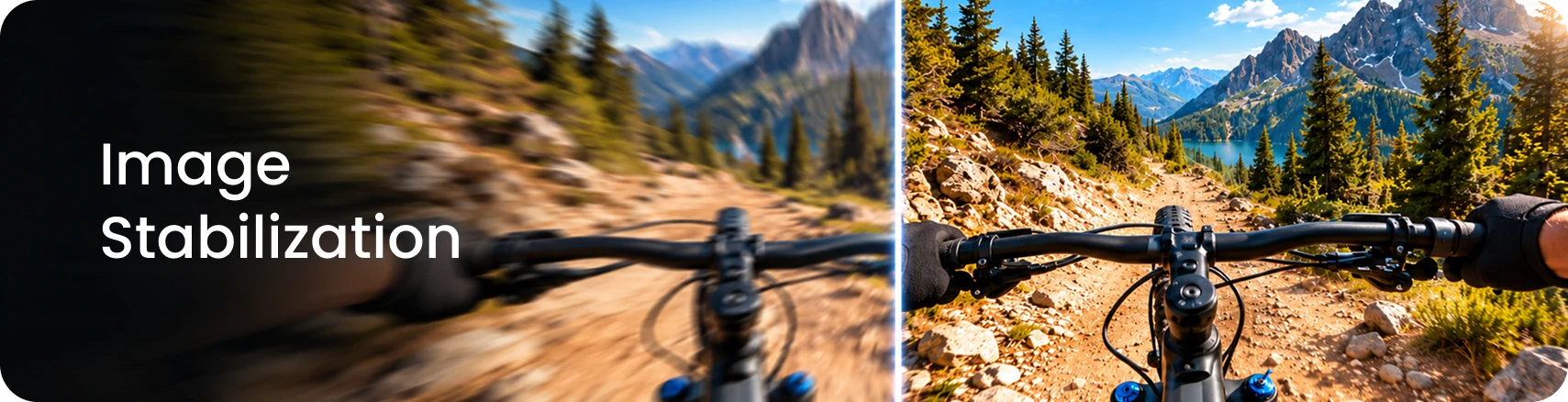 Image stabilization comparison on a mountain bike